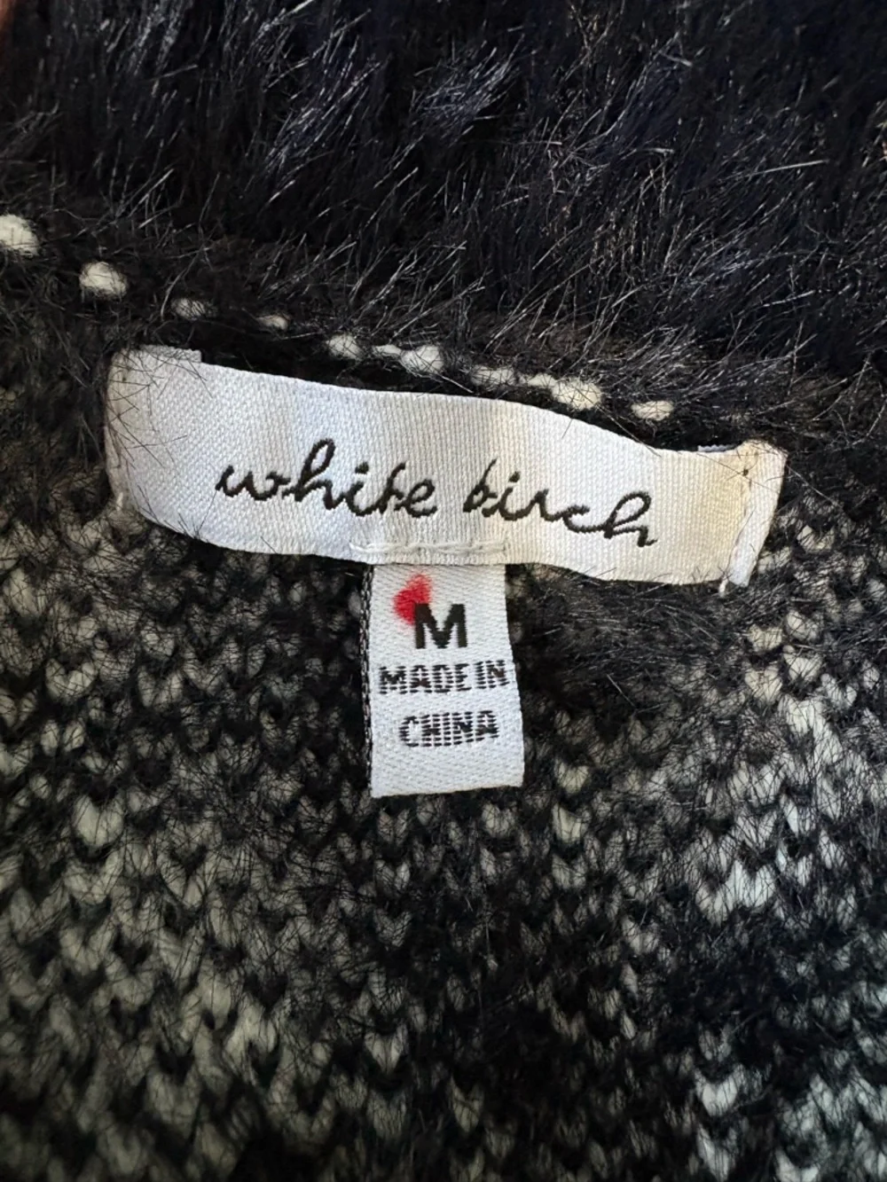 White Birch Oversized Black & Cream Leopard Plush Scoopneck Sweater - Picture 2 of 8